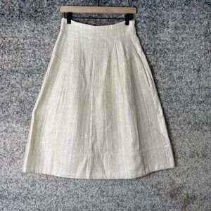 Marni Skirt Womens Medium Ivory Textured A-Line Made In Italy High Waist Pockets